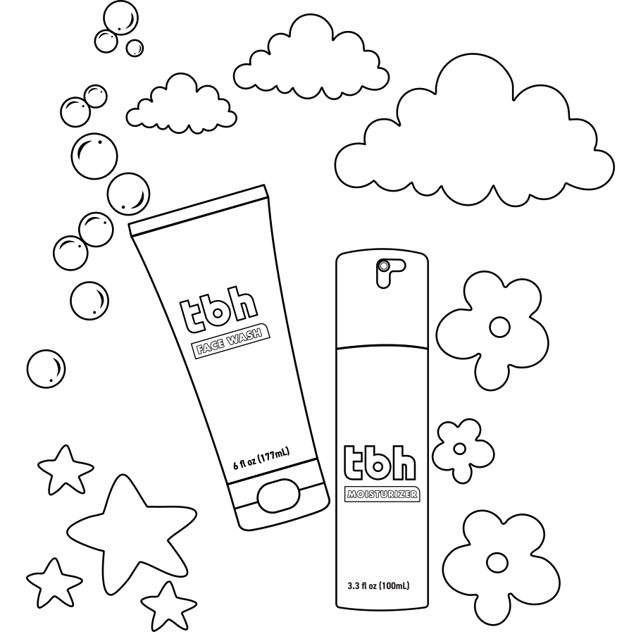 Preppy Skincare Coloring Page